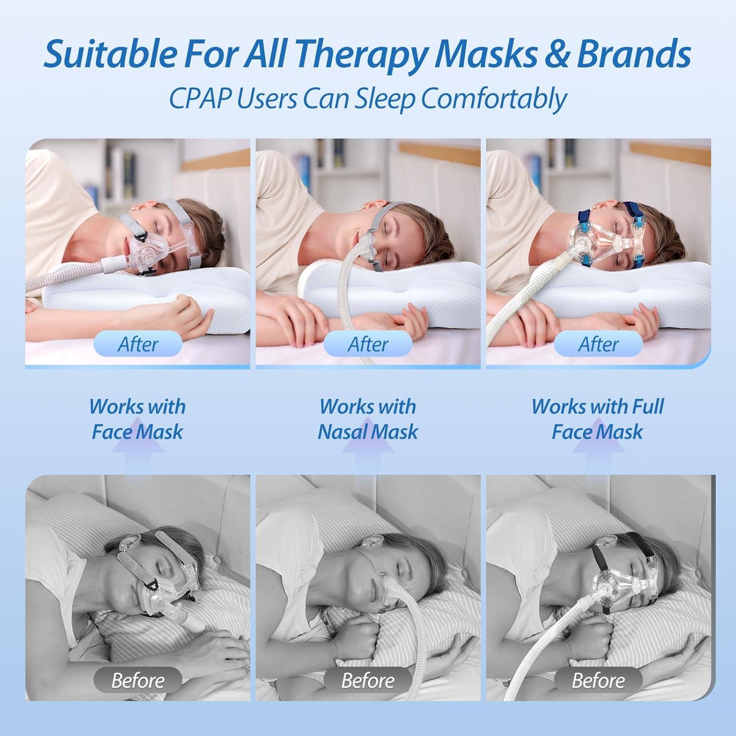 imageHOMCA CPAP Pillow for Side Sleeping CPAP Nasal Pillows for All CPAP Masks Users to Reduce Air Leaks ampamp Masks Pressure Neck Support Pillows for Sleeping for Neck Pain ReliefWhite