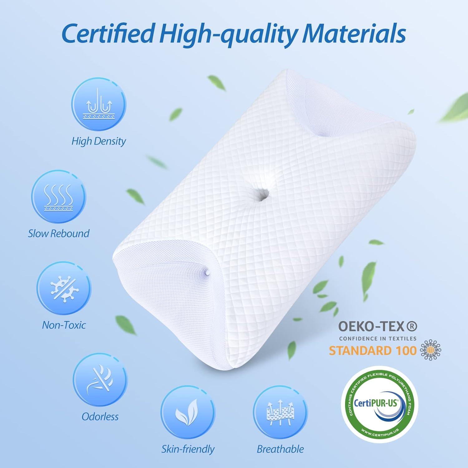 imageHOMCA CPAP Pillow for Side Sleeping CPAP Nasal Pillows for All CPAP Masks Users to Reduce Air Leaks ampamp Masks Pressure Neck Support Pillows for Sleeping for Neck Pain ReliefWhite
