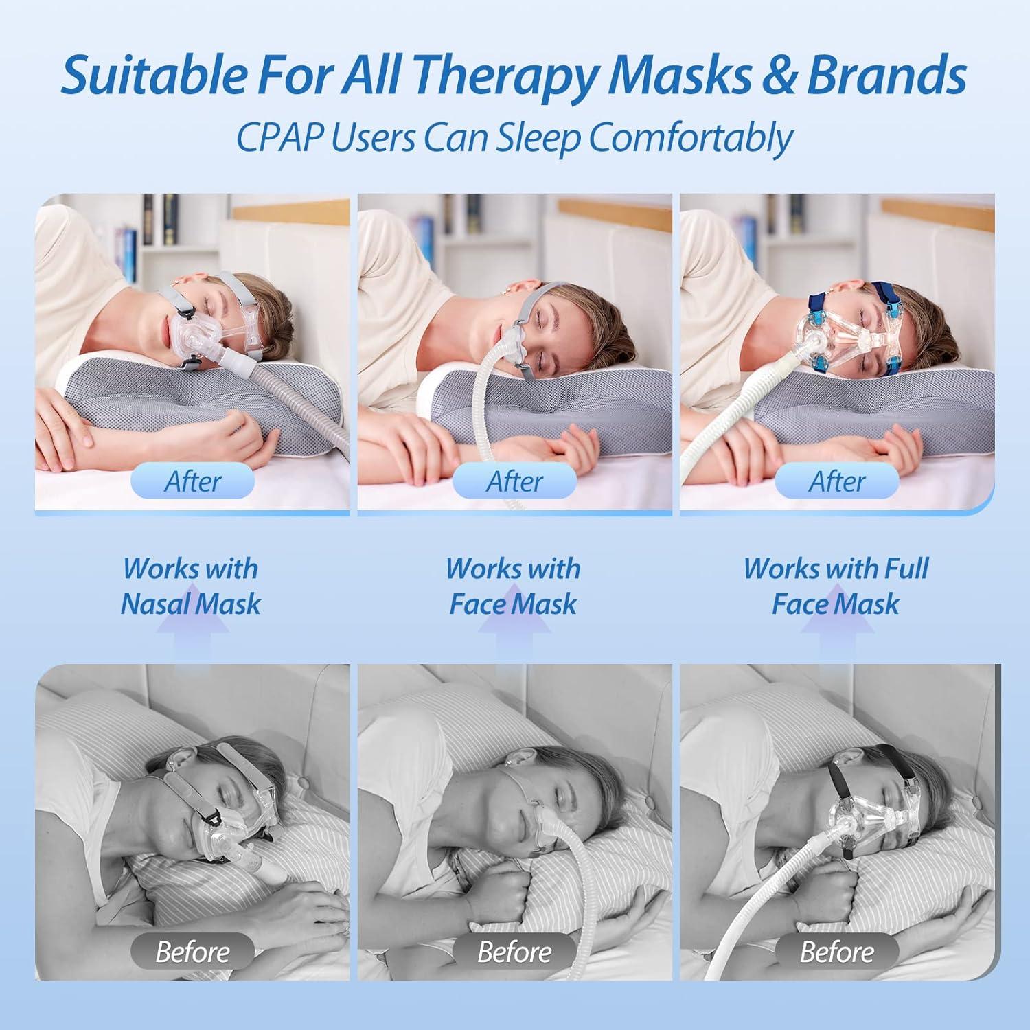 imageHOMCA CPAP Pillow for Side Sleeping CPAP Nasal Pillows for All CPAP Masks Users to Reduce Air Leaks ampamp Masks Pressure Neck Support Pillows for Sleeping for Neck Pain ReliefGrey