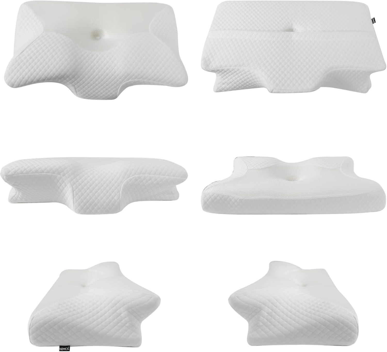 imageHOMCA Cervical Pillow Memory Foam Pillows  Contour Memory Foam Pillow for Neck Pain Relief Orthopedic Neck Bed Pillow for Side Sleepers Back and StomachWhite