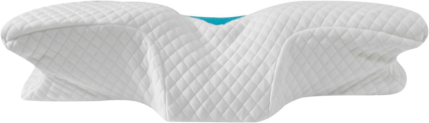 imageHOMCA Cervical Pillow Memory Foam Pillows  Contour Memory Foam Pillow for Neck Pain Relief Orthopedic Neck Bed Pillow for Side Sleepers Back and StomachBlue