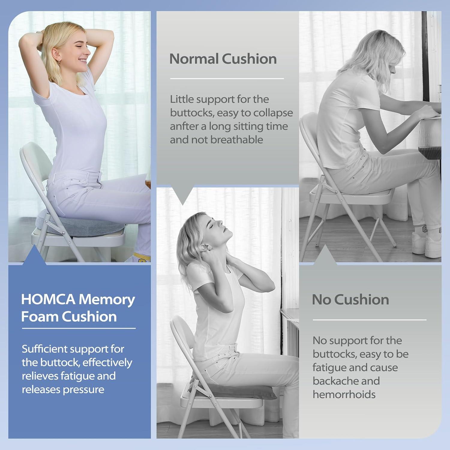 imageHOMCA Donut Pillow for Tailbone Pain Hemorrhoid Pillows for Sitting After Surgery Memory Foam Coccyx Cushion for Postpartum Pregnancy Car Seat Office Chair Cushion for Pressure ReliefGrey