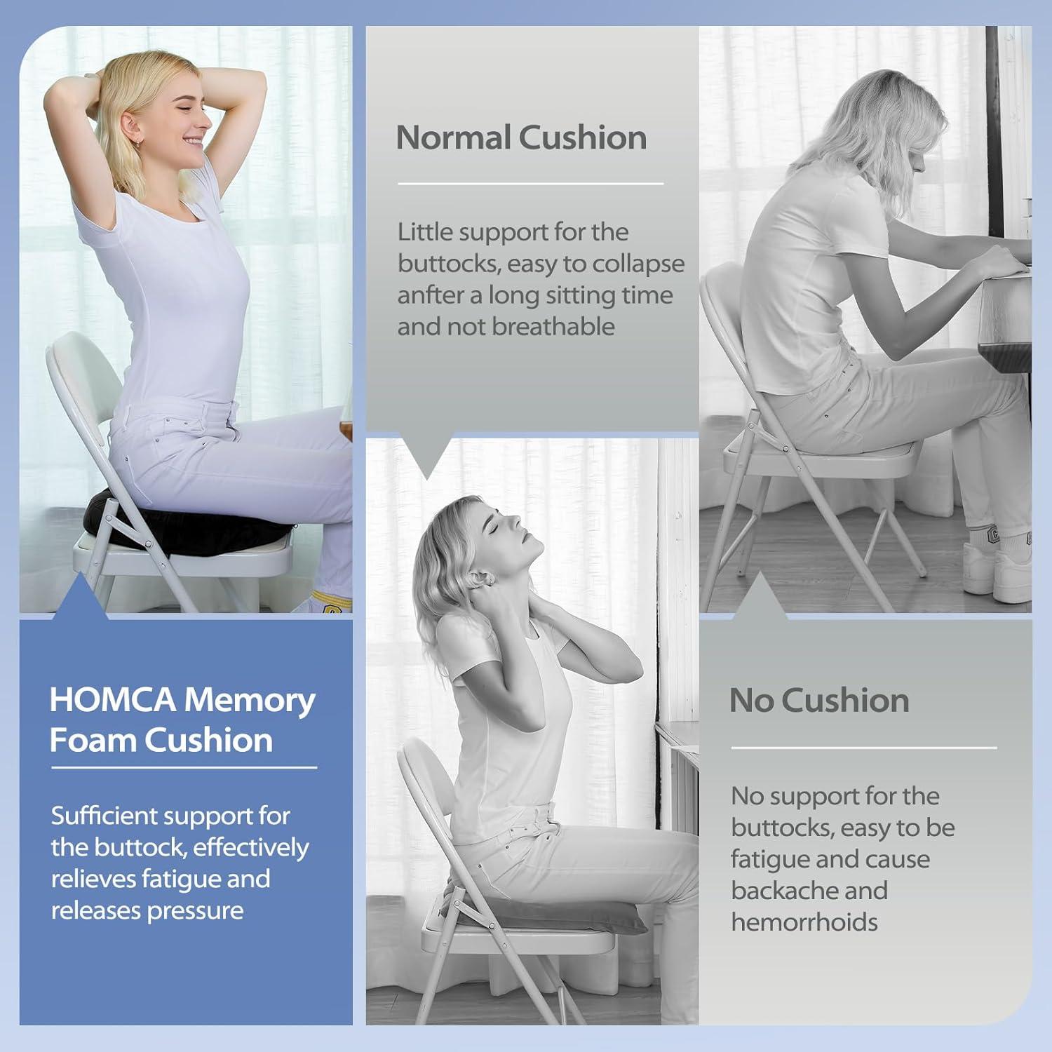 imageHOMCA Donut Pillow for Tailbone Pain Hemorrhoid Pillows for Sitting After Surgery Memory Foam Coccyx Cushion for Postpartum Pregnancy Car Seat Office Chair Cushion for Pressure ReliefBlack