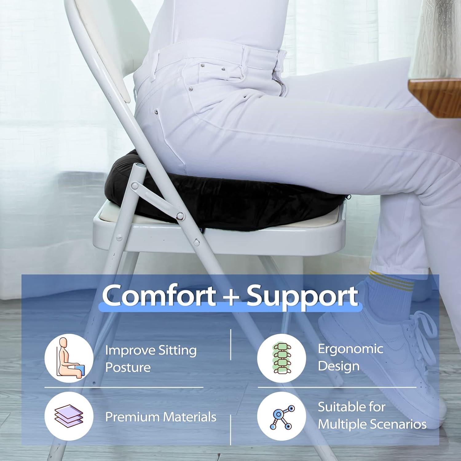 imageHOMCA Donut Pillow for Tailbone Pain Hemorrhoid Pillows for Sitting After Surgery Memory Foam Coccyx Cushion for Postpartum Pregnancy Car Seat Office Chair Cushion for Pressure ReliefBlack
