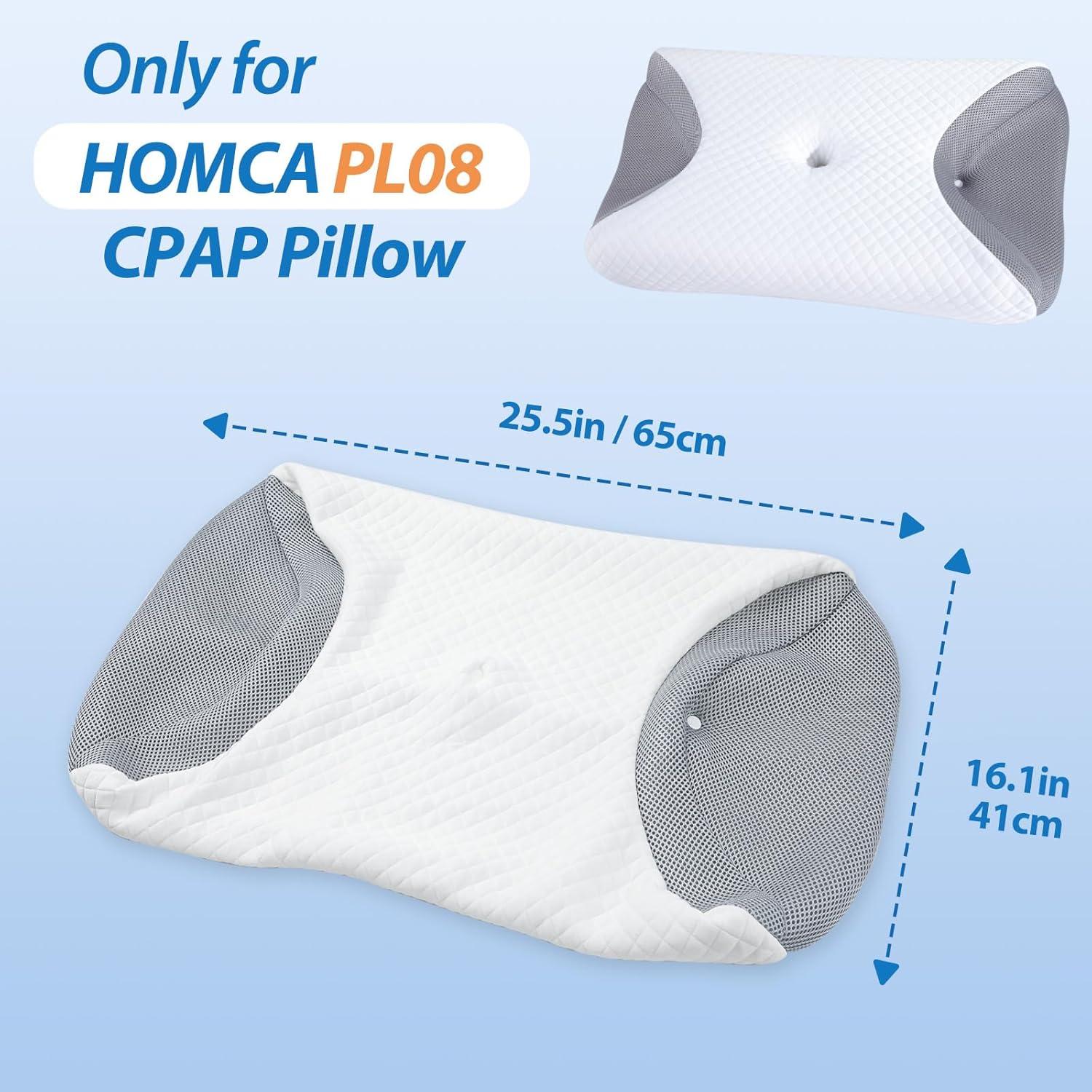 imageHOMCA Pillowcase for CPAP Pillow Hypoallergenic CPAP Pillow Case 1Pack Grey Suitable for Pillow Model PL08