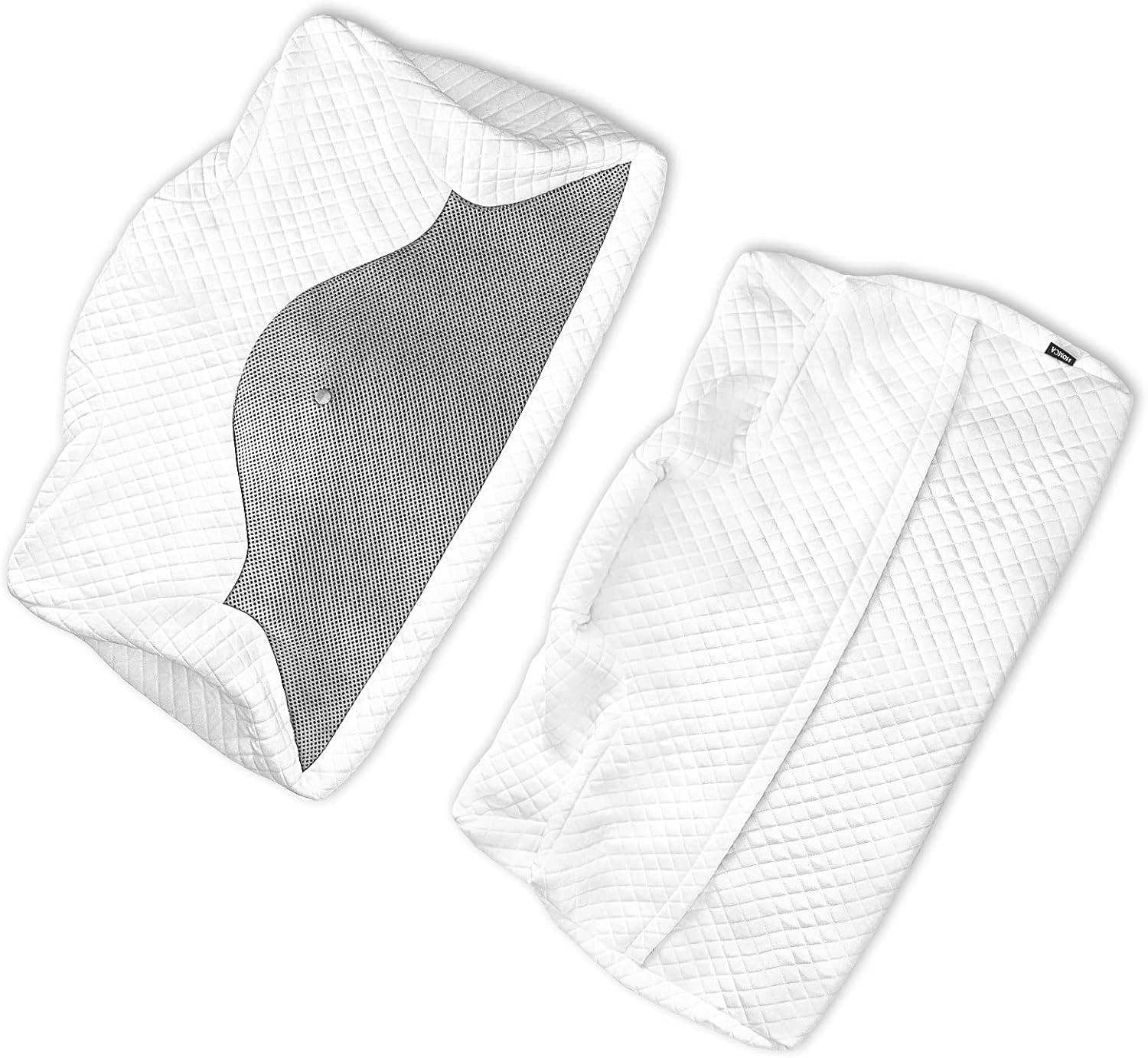 imageHOMCA Pillowcase for Memory Foam Cervical Pillow Hypoallergenic Contour Pillow Case 1Pack Grey Suitable for Pillow Model PL01Grey
