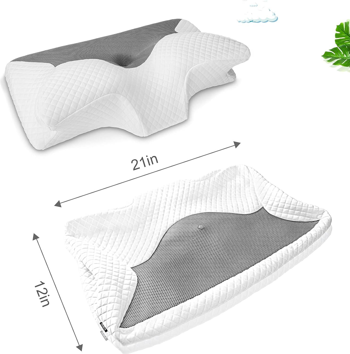 imageHOMCA Pillowcase for Memory Foam Cervical Pillow Hypoallergenic Contour Pillow Case 1Pack Grey Suitable for Pillow Model PL01Grey