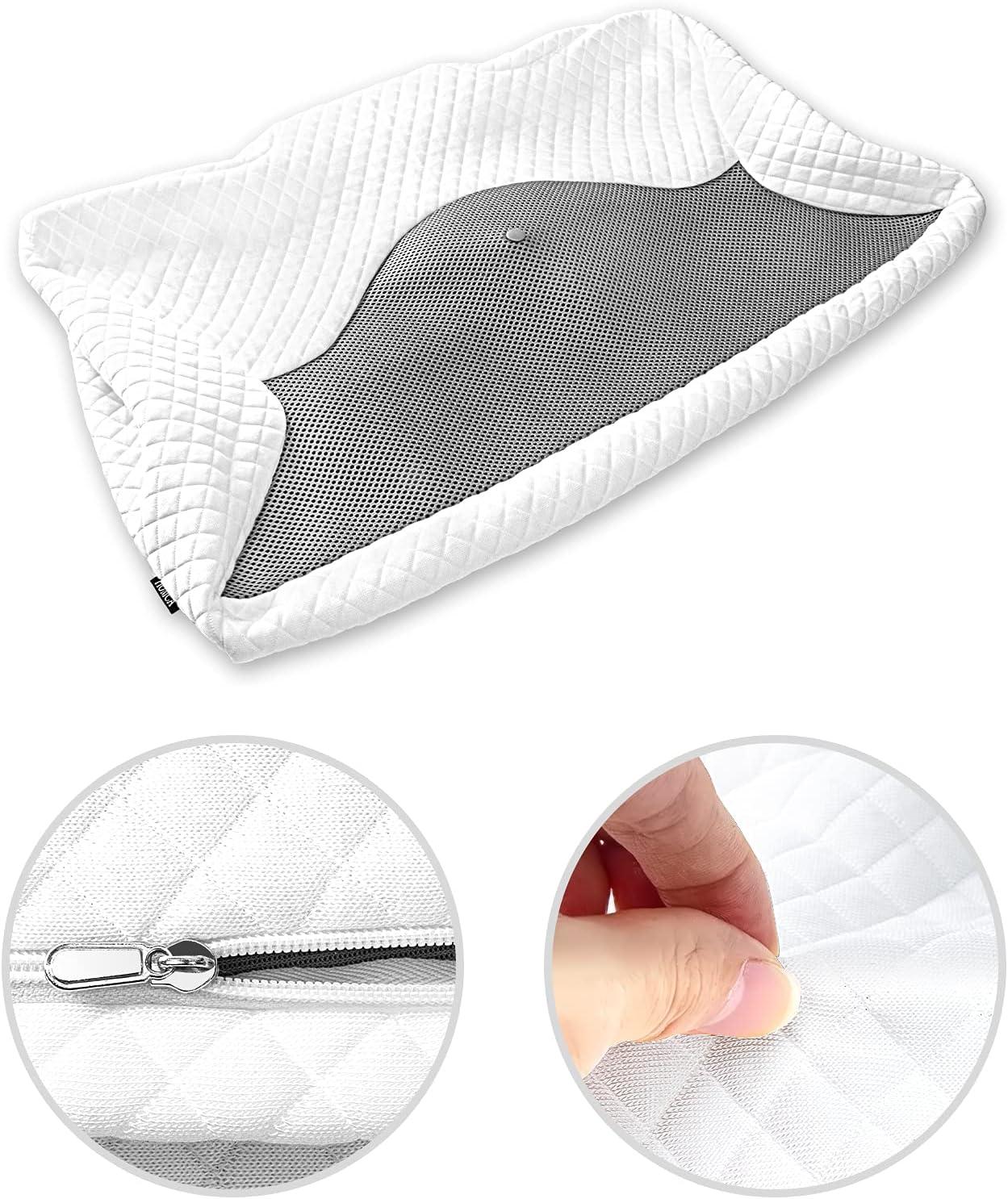 imageHOMCA Pillowcase for Memory Foam Cervical Pillow Hypoallergenic Contour Pillow Case 1Pack Grey Suitable for Pillow Model PL01Grey