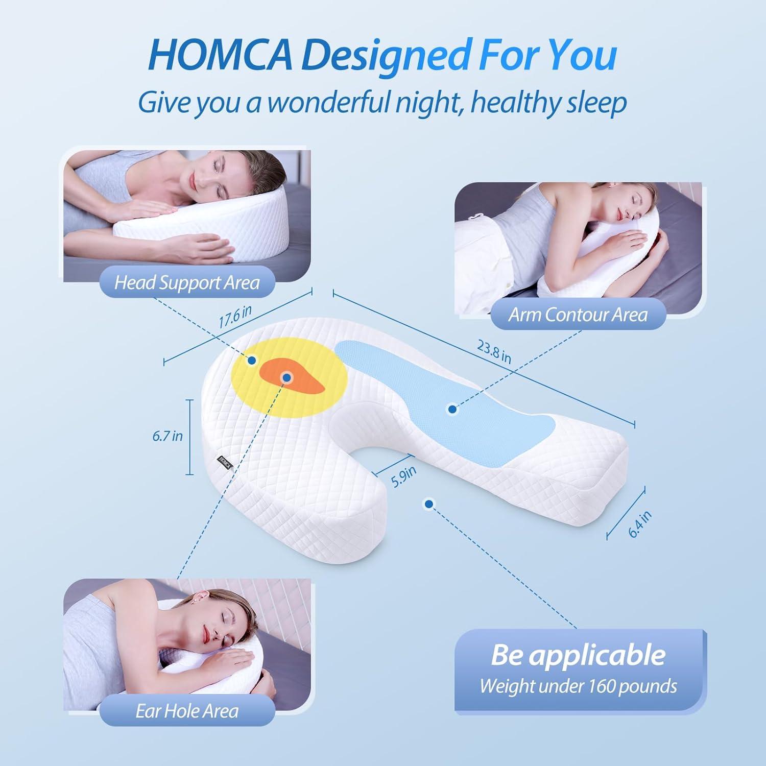 imageSide Sleeper Pillows for Adults Memory Foam U Shaped Pillows for Neck and Shoulder Pain Relief Shoulder Pillow for Side Sleepers with Removable Washable Pillowcase Upgraded VersionStandard Size 238 x 176 x 67 inches