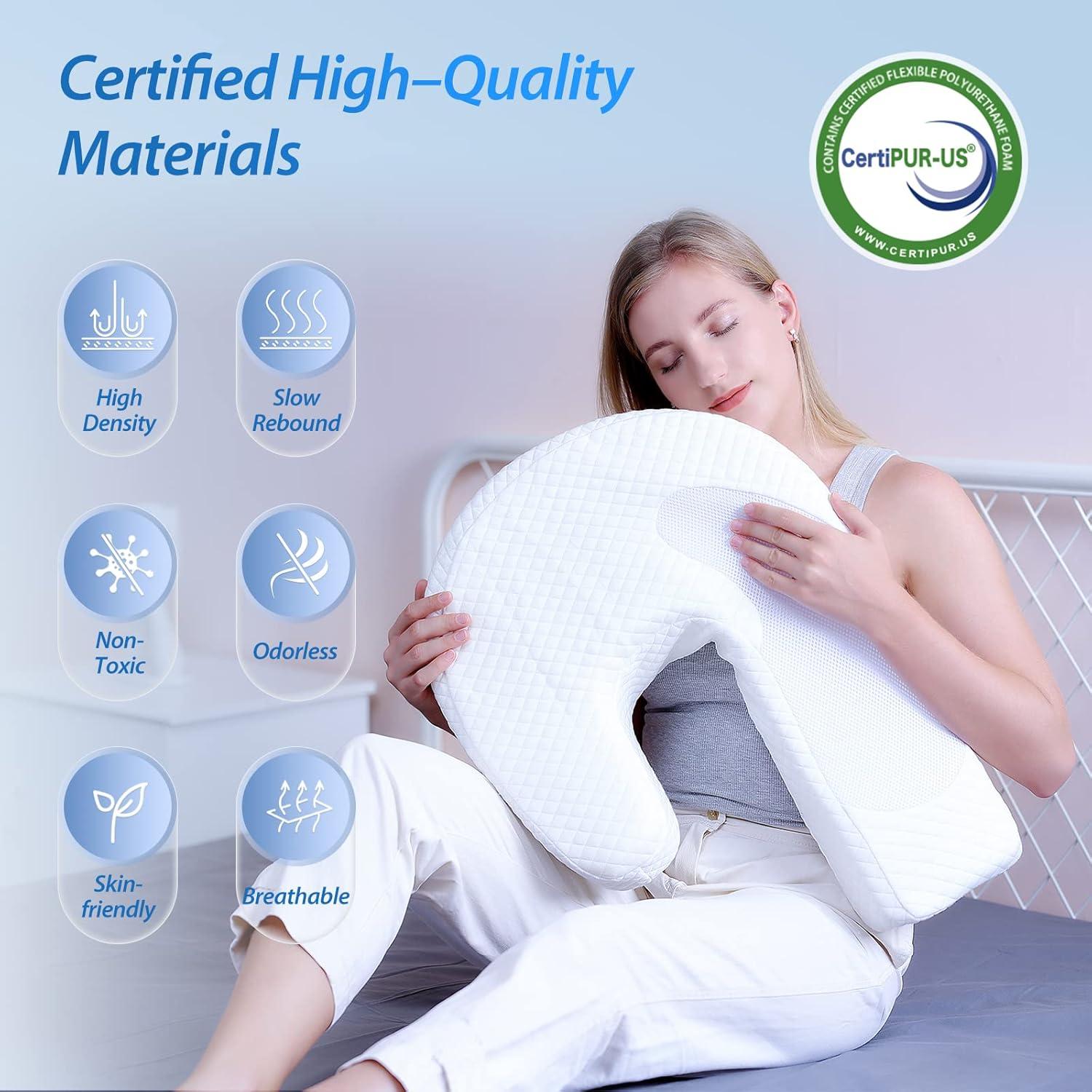 imageSide Sleeper Pillows for Adults Memory Foam U Shaped Pillows for Neck and Shoulder Pain Relief Shoulder Pillow for Side Sleepers with Removable Washable Pillowcase Upgraded VersionKing Size 276 x 201 x 67 inches