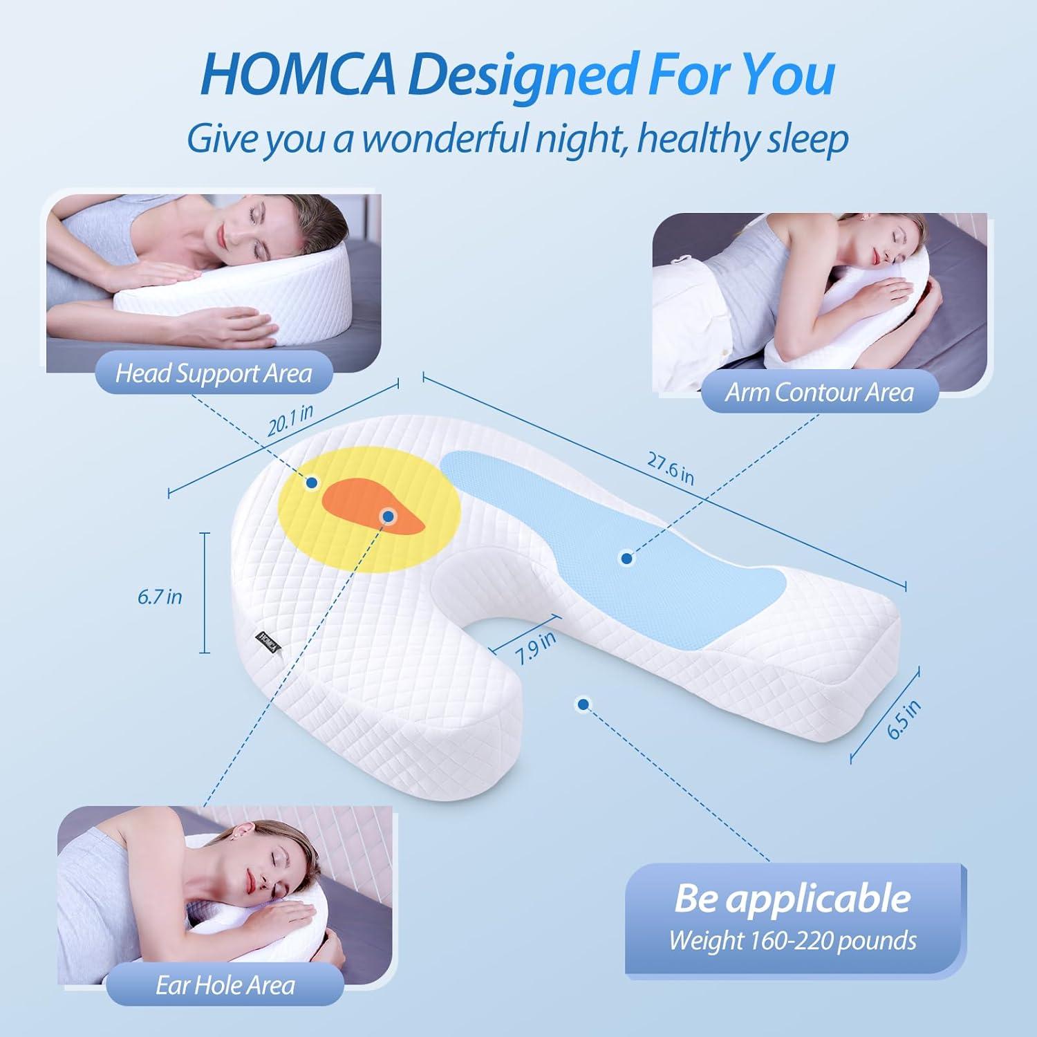 imageSide Sleeper Pillows for Adults Memory Foam U Shaped Pillows for Neck and Shoulder Pain Relief Shoulder Pillow for Side Sleepers with Removable Washable Pillowcase Upgraded VersionKing Size 276 x 201 x 67 inches