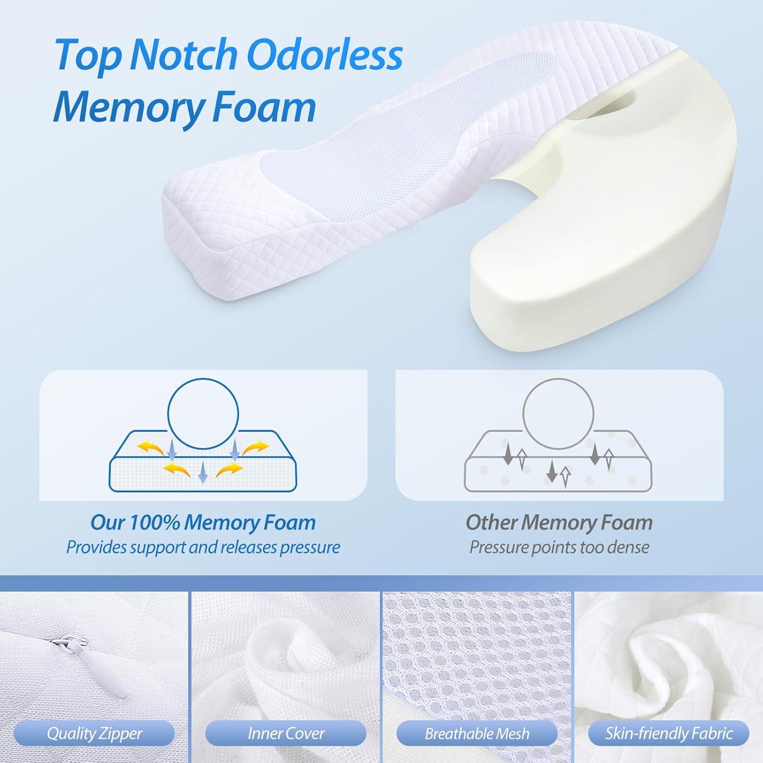 imageSide Sleeper Pillows for Adults Memory Foam U Shaped Pillows for Neck and Shoulder Pain Relief Shoulder Pillow for Side Sleepers with Removable Washable Pillowcase Upgraded VersionKing Size 276 x 201 x 67 inches
