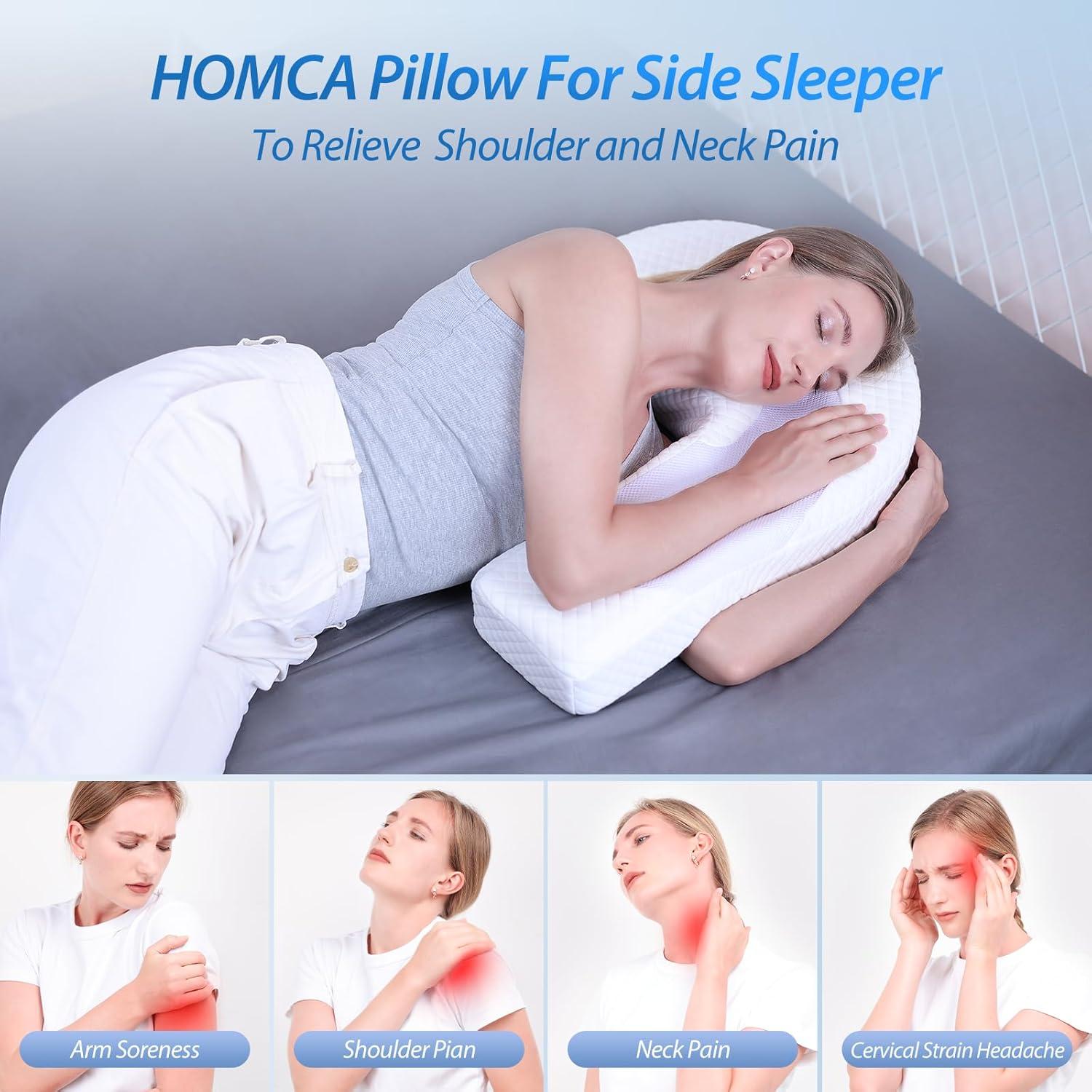 imageSide Sleeper Pillows for Adults Memory Foam U Shaped Pillows for Neck and Shoulder Pain Relief Shoulder Pillow for Side Sleepers with Removable Washable Pillowcase Upgraded VersionStandard Size 238 x 176 x 67 inches
