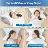 imageCervical Neck Pillow for Neck Pain Relief 2 in 1 Ergonomic Pillow for Sleeping Memory Foam Orthopedic Bed Pillows for Side Back ampamp Stomach Sleepers with Cooling Pillowcase