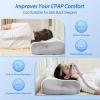 imageHOMCA CPAP Pillow for Side Sleeping Cervical Neck Pillow for All CPAP Masks Users to Reduce Air Leaks ampamp Masks Pressure Ergonomic Memory Foam Pillow Ideal for Side Back SleeperGray