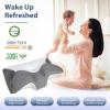 imageHOMCA Cervical Pillow Ergonomic Memory Foam Pillow for Neck and Shoulder Pain Relief with Cooling Ice Silk Pillowcase Orthopedic Neck Bed Pillow for Side Back and Stomach SleepersGrey