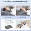 imageHOMCA Cervical Pillow Ergonomic Memory Foam Pillow for Neck and Shoulder Pain Relief with Cooling Ice Silk Pillowcase Orthopedic Neck Bed Pillow for Side Back and Stomach SleepersGrey