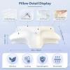 imageHOMCA Cervical Pillow Ergonomic Memory Foam Pillow for Neck and Shoulder Pain Relief with Cooling Ice Silk Pillowcase Orthopedic Neck Bed Pillow for Side Back and Stomach SleepersWhite