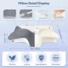 imageHOMCA Cervical Pillow Ergonomic Memory Foam Pillow for Neck and Shoulder Pain Relief with Cooling Ice Silk Pillowcase Orthopedic Neck Bed Pillow for Side Back and Stomach SleepersGrey