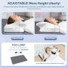 imageHOMCA Cervical Pillow Ergonomic Memory Foam Pillow for Neck and Shoulder Pain Relief with Cooling Ice Silk Pillowcase Orthopedic Neck Bed Pillow for Side Back and Stomach SleepersWhite