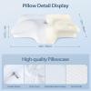 imageHOMCA Cervical Pillow Memory Foam Pillows  Contour Memory Foam Pillow for Neck Pain Relief Orthopedic Neck Bed Pillow for Side Sleepers Back and StomachWhite