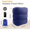 imageHOMCA Inflatable Travel Foot Rest Pillow Adjustable Height Leg PillowFast Inflating Airplane Bed for ToddlersFootrest Pillow for Office AirplaneTrainCarsHomeBlue