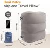 imageHOMCA Inflatable Travel Foot Rest Pillow Adjustable Height Leg PillowFast Inflating Airplane Bed for ToddlersFootrest Pillow for Office AirplaneTrainCarsHomeGrey