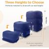 imageHOMCA Inflatable Travel Foot Rest Pillow Adjustable Height Leg PillowFast Inflating Airplane Bed for ToddlersFootrest Pillow for Office AirplaneTrainCarsHomeBlue