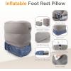 imageHOMCA Inflatable Travel Foot Rest Pillow Adjustable Height Leg PillowFast Inflating Airplane Bed for ToddlersFootrest Pillow for Office AirplaneTrainCarsHomeGrey
