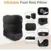imageHOMCA Inflatable Travel Foot Rest Pillow Adjustable Height Leg PillowFast Inflating Airplane Bed for ToddlersFootrest Pillow for Office AirplaneTrainCarsHomeBlack