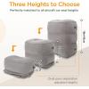 imageHOMCA Inflatable Travel Foot Rest Pillow Adjustable Height Leg PillowFast Inflating Airplane Bed for ToddlersFootrest Pillow for Office AirplaneTrainCarsHomeGrey