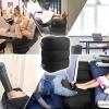 imageHOMCA Inflatable Travel Foot Rest Pillow Adjustable Height Leg PillowFast Inflating Airplane Bed for ToddlersFootrest Pillow for Office AirplaneTrainCarsHomeBlack