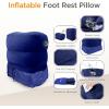 imageHOMCA Inflatable Travel Foot Rest Pillow Adjustable Height Leg PillowFast Inflating Airplane Bed for ToddlersFootrest Pillow for Office AirplaneTrainCarsHomeBlue