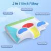 imageHOMCA Memory Foam Cervical Pillow 2 in 1 Ergonomic Contour Orthopedic Pillow for Neck Pain Contoured Support Pillows for Side Back Stomach SleepersWhite