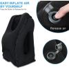 imageHOMCA Travel Pillow Portable Head Neck Rest Inflatable Pillow from Design for Airplanes Cars Buses Trains Office Napping Camping  Includes Free Eye Mask BlackBlack