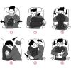 imageHOMCA Travel Pillow Portable Head Neck Rest Inflatable Pillow from Design for Airplanes Cars Buses Trains Office Napping Camping  Includes Free Eye Mask BlackBlack