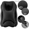 imageHOMCA Travel Pillow Portable Head Neck Rest Inflatable Pillow from Design for Airplanes Cars Buses Trains Office Napping Camping  Includes Free Eye Mask BlackBlack