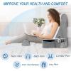 imageReading Pillow for Bed  Back Pillow for Bed Sitting Up with Arms Rest Full Support Back Rest Pillow for Adult Bed Rest Pillow for ReadingWatching TVRestingGaming GreyWhite Standard