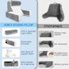 imageReading Pillow for Bed  Back Pillow for Bed Sitting Up with Arms Rest Full Support Back Rest Pillow for Adult Bed Rest Pillow for ReadingWatching TVRestingGaming GreyWhite Standard