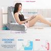 imageReading Pillow for Bed  Back Pillow for Bed Sitting Up with Arms Rest Full Support Back Rest Pillow for Adult Bed Rest Pillow for ReadingWatching TVRestingGaming GreyWhite Standard