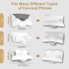 imageSatin Pillow Cases for HOMCA Cervical Pillow  Contoured Ergonomic Satin Pillowcase with Zipper Grey Soft ampamp Smooth Fabric for Hair ampamp Skin Care