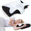 imageHOMCA Memory Foam Cervical Pillow 2 in 1 Ergonomic Contour Orthopedic Pillow for Neck Pain Contoured Support Pillows for Side Back Stomach SleepersBlack