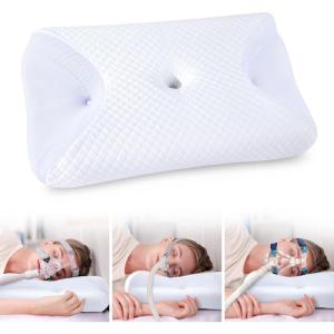 imageHOMCA CPAP Pillow for Side Sleeping CPAP Nasal Pillows for All CPAP Masks Users to Reduce Air Leaks ampamp Masks Pressure Neck Support Pillows for Sleeping for Neck Pain ReliefWhite