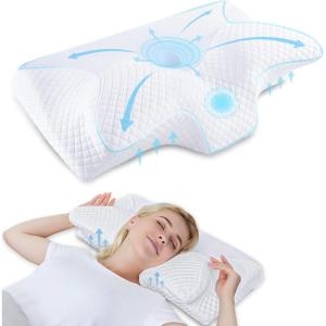 imageHOMCA Cervical Pillow Memory Foam Pillows  Contour Memory Foam Pillow for Neck Pain Relief Orthopedic Neck Bed Pillow for Side Sleepers Back and StomachWhite