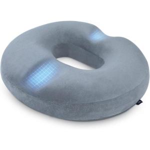 imageHOMCA Donut Pillow for Tailbone Pain Hemorrhoid Pillows for Sitting After Surgery Memory Foam Coccyx Cushion for Postpartum Pregnancy Car Seat Office Chair Cushion for Pressure ReliefGrey