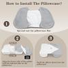 imageHOMCA Beauty Pillow for Back Sleeper Memory Foam Back Sleeping Cervical Neck Pillow Reduces Pressure on Skin Wrinkle Prevention Ergonomic Design for Neck and Shoulder Pain ReliefGrey