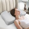 imageHOMCA Beauty Pillow for Back Sleeper Memory Foam Back Sleeping Cervical Neck Pillow Reduces Pressure on Skin Wrinkle Prevention Ergonomic Design for Neck and Shoulder Pain ReliefGrey