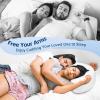 imageHOMCA Memory Foam Couple Pillow for Cuddling with Arm Hole for Pressure Relief Ergonomic Neck Support Side Sleeper Pillow with Breathable Washable CoverBlack