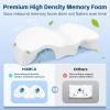 imageHOMCA Memory Foam Couple Pillow for Cuddling with Arm Hole for Pressure Relief Ergonomic Neck Support Side Sleeper Pillow with Breathable Washable CoverBlack