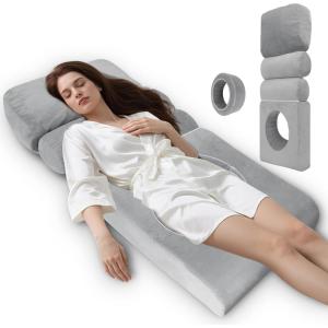 imageHOMCA BBL Bed After Surgery for Sleeping Ergonomic BBL Pillow After Surgery with Hole High Density Foam Brazilian Butt Lift Recovery Pillow with Removable Cover BBL Recovery Must Haves67x22x63in